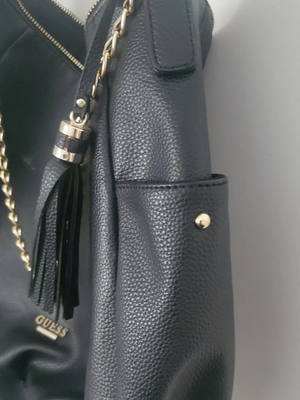 Guess Hobo Style Shoulder Bag Black Leather Look